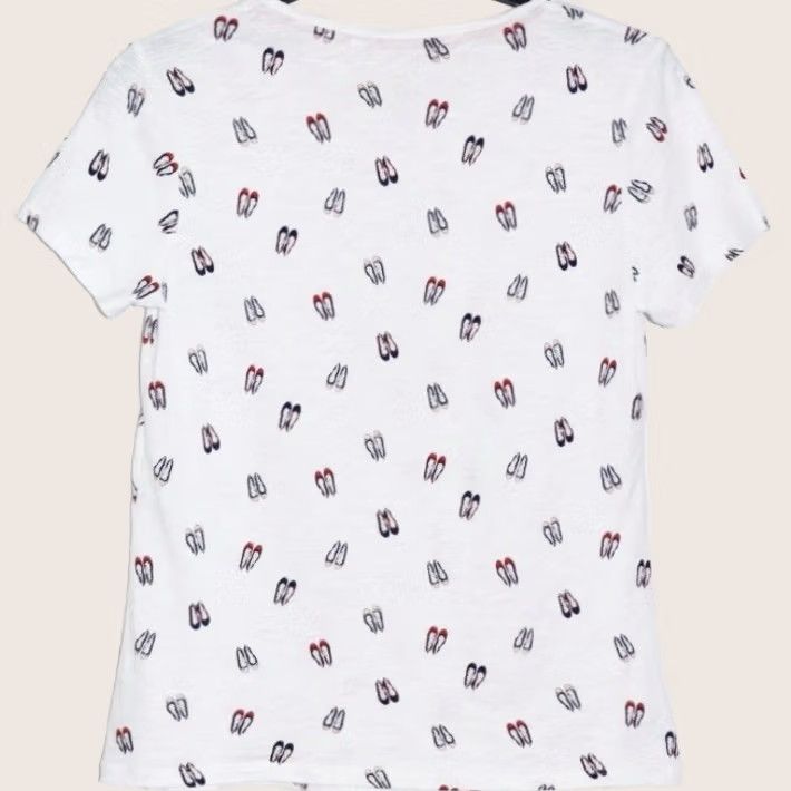 Boden Boden T Shirt Ballet Shoe Print Size Small Women’s Short Sleeve Top Pre Loved Size S / US 4 / IT 40 - 1 Thumbnail