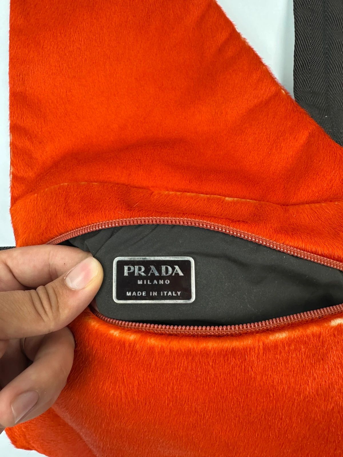 Prada Prada Milano FW99 Orange Fur Holster Chest Sling Bag Size ONE SIZE - 12 Thumbnail