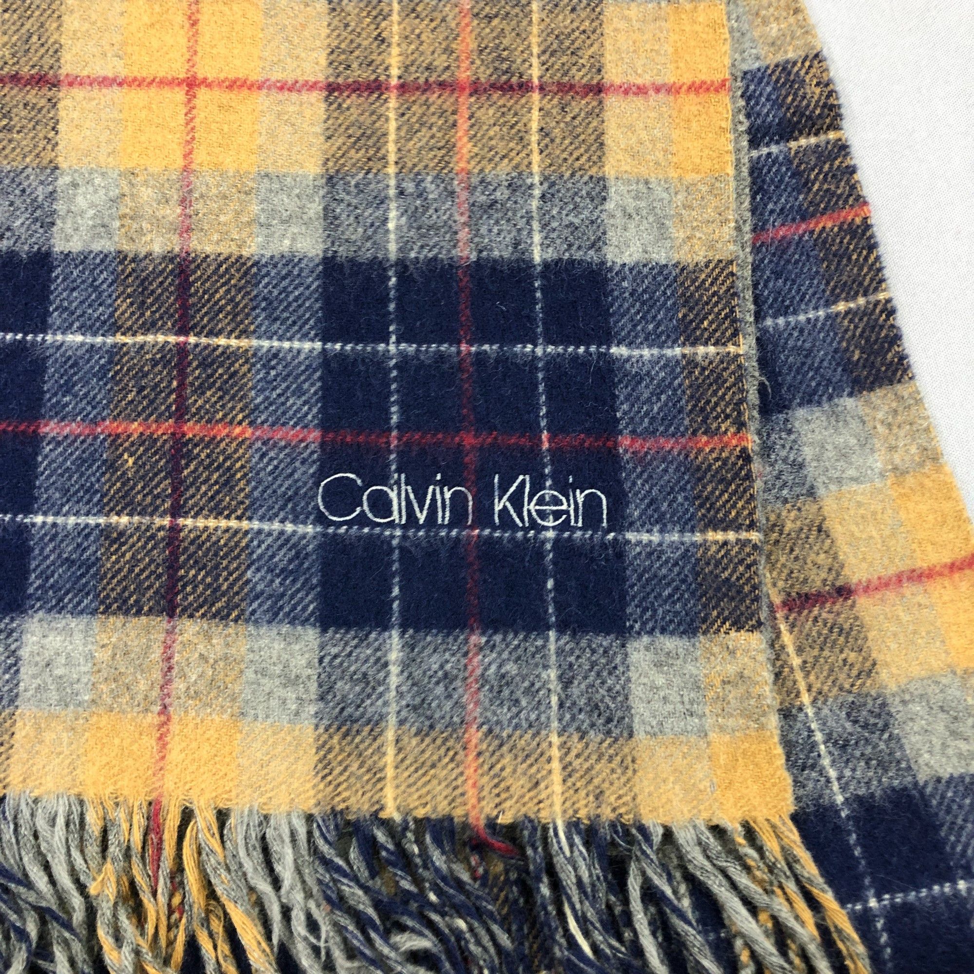 Calvin Klein Vintage Calvin Klein Scarf Muffler Wool Plaid Winter Scarves Size ONE SIZE - 5 Thumbnail