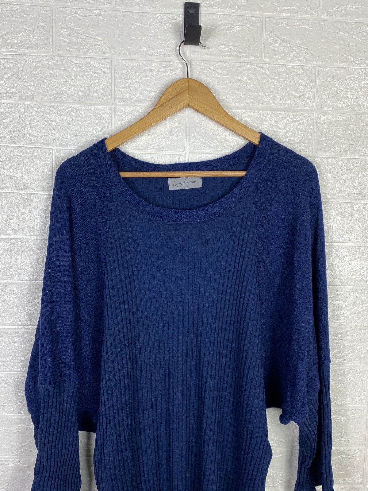 Japanese Brand × Vintage × Yohji Yamamoto Yohji Yamamoto Wool Sweater Blue Size M Size M / US 6-8 / IT 42-44 - 2 Thumbnail