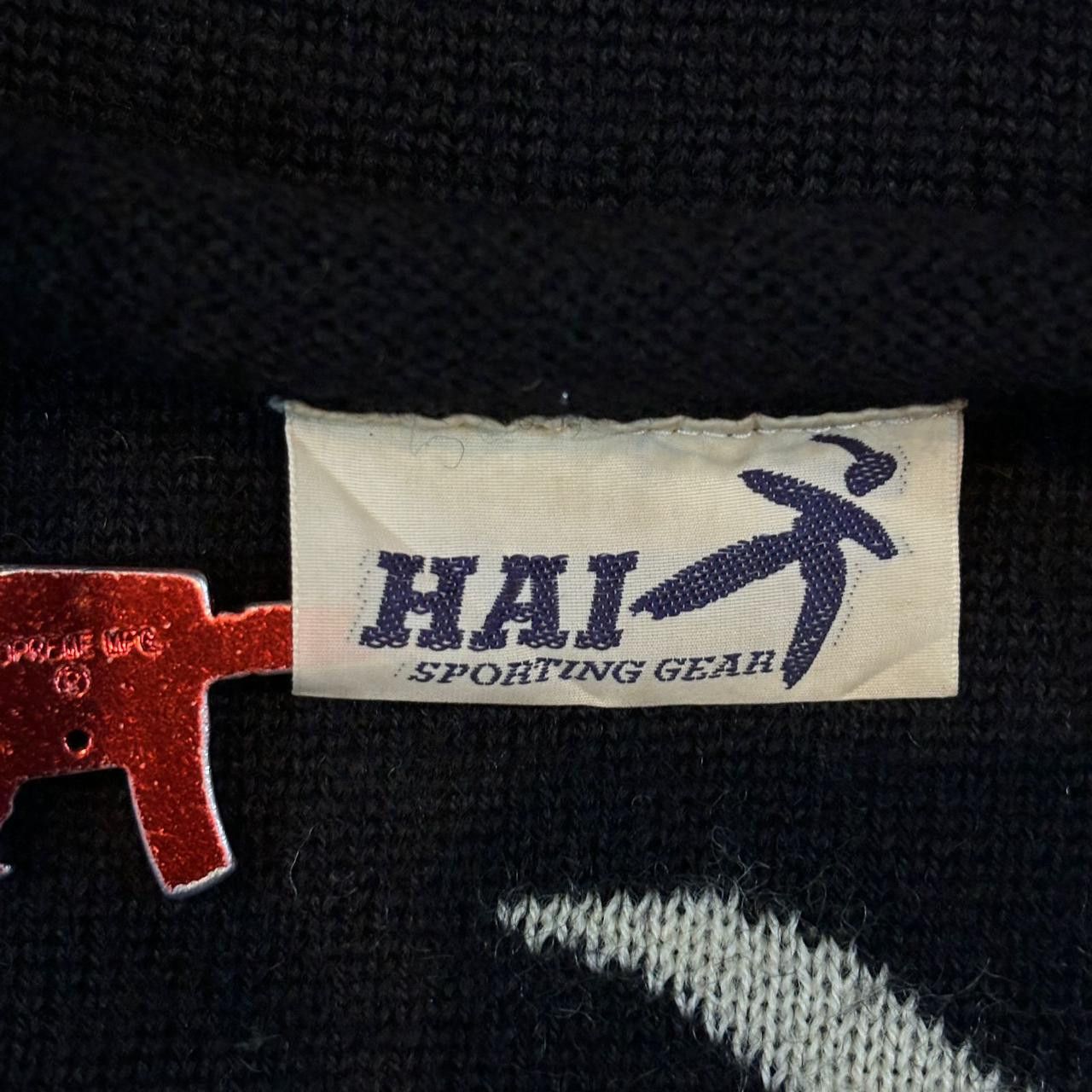 Hai Sporting Gear × Issey Miyake × Vintage 90s Hai Sporting Gear Issey Miyake Logo Knitt Swearshirt Size US M / EU 48-50 / 2 - 10 Thumbnail
