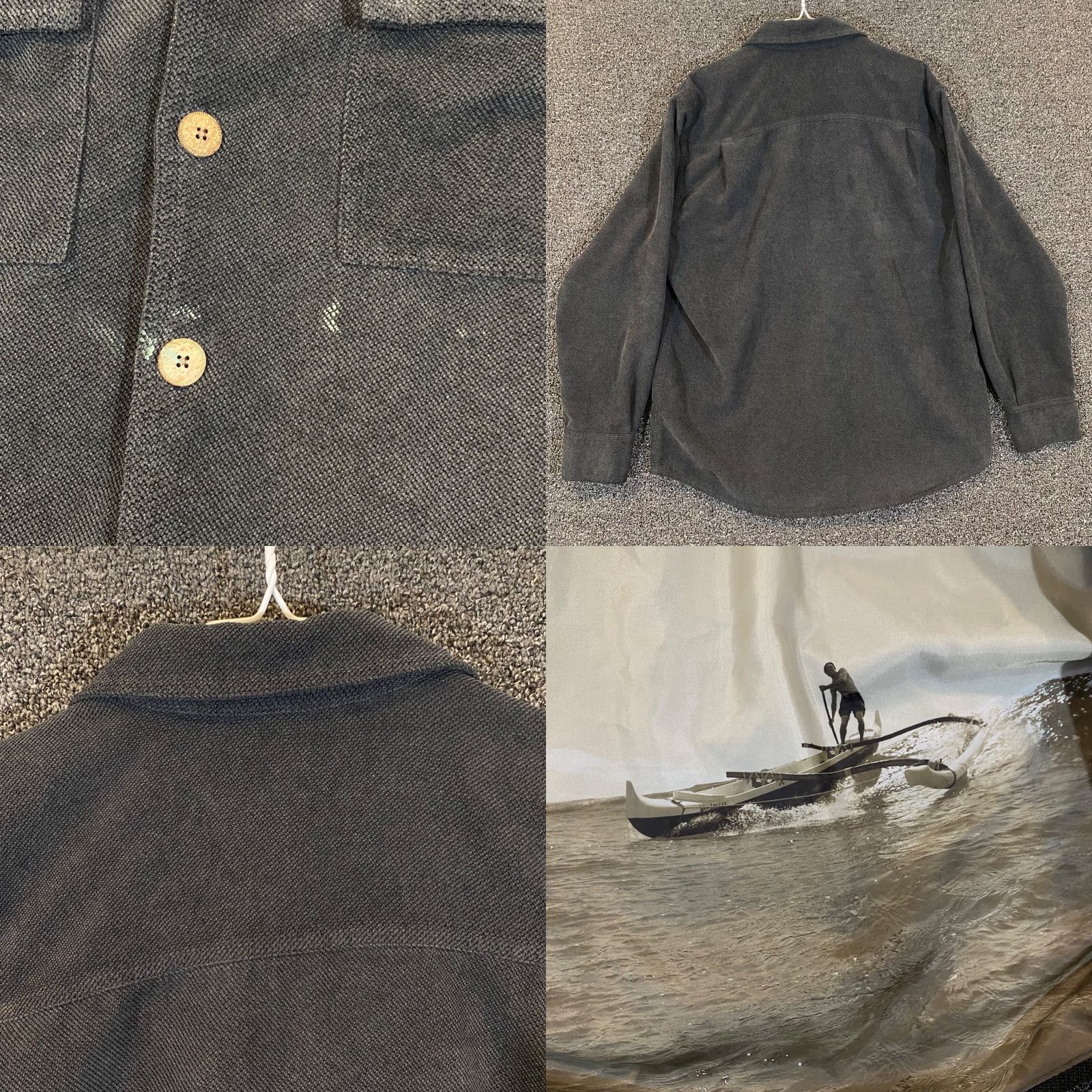 Vintage Kahala Shirt Mens Medium Faded Gray Button Up Heavyweight Pocket Long Sleeve Top Size US M / EU 48-50 / 2 - 8 Thumbnail