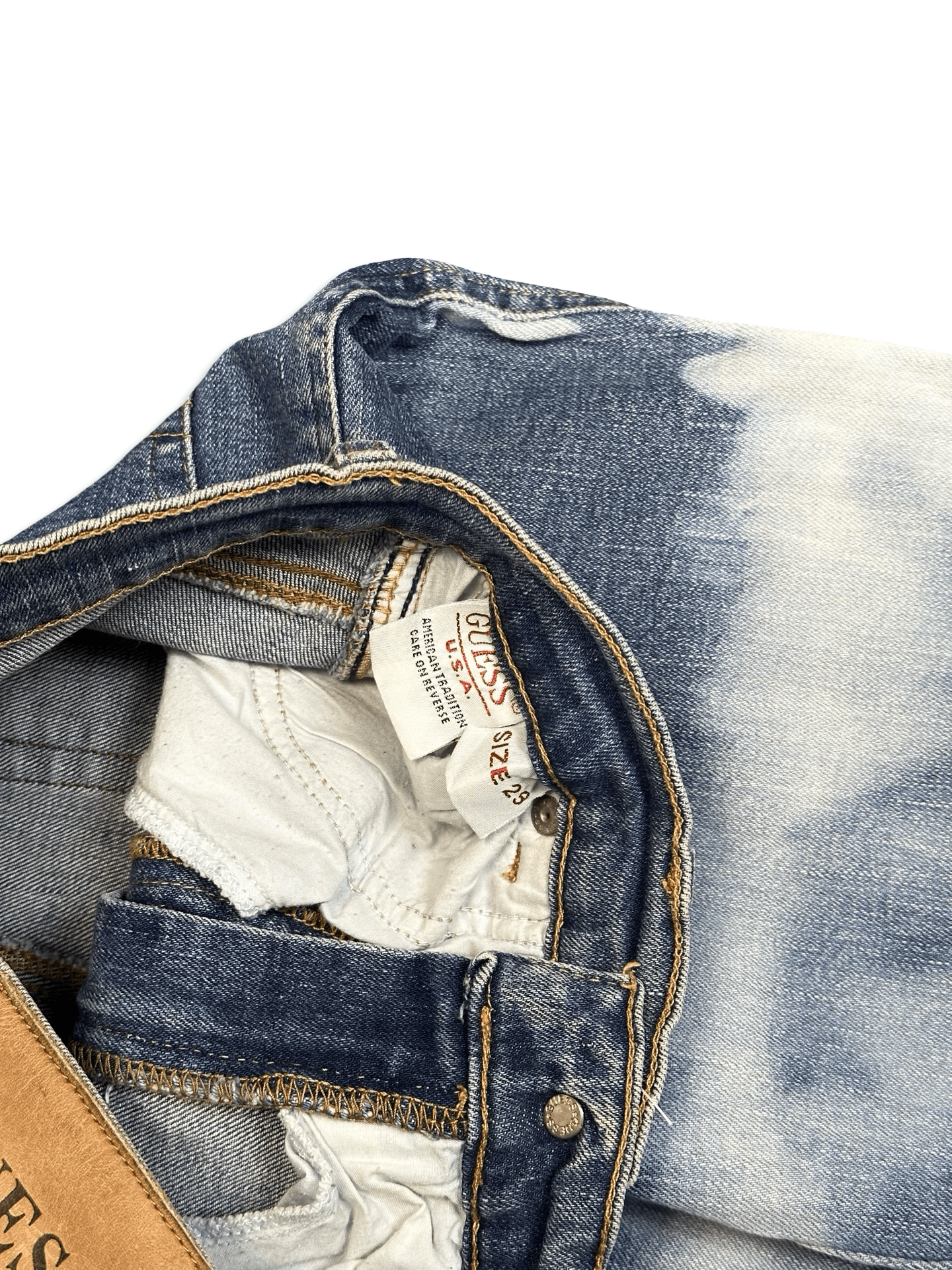 Guess Guess USA tie dye faded distressed denim jeans Size 29" - 5 Thumbnail