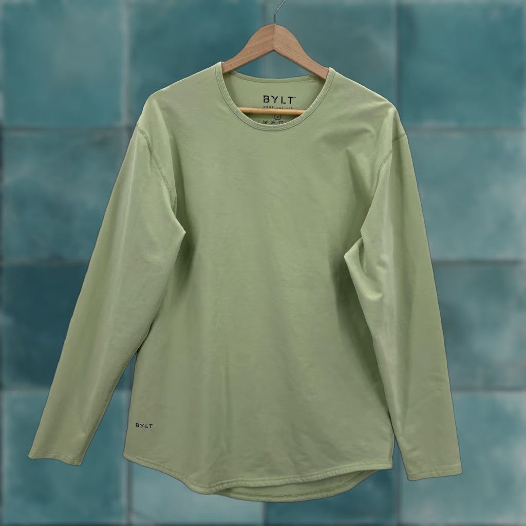 Vintage BYLT Shirt Mens Medium Green Long Sleeve Crewneck Lux Drop-Cut Tee Gym Travel Size US M / EU 48-50 / 2 - 1 Thumbnail