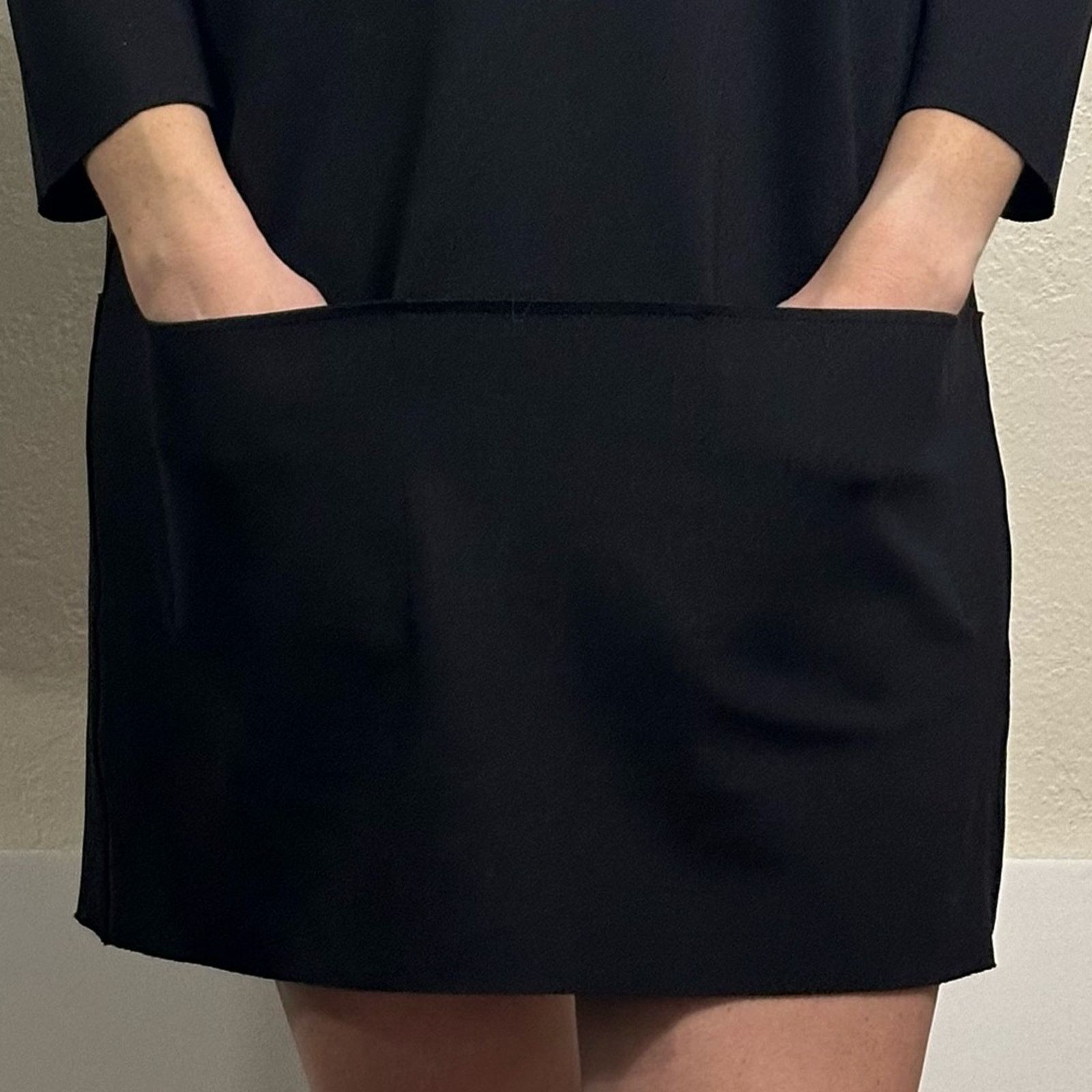 The Row auth Marina Scuba Mini Dress Black XS Double Front Pockets Size XS / US 0-2 / IT 36-38 - 8 Thumbnail