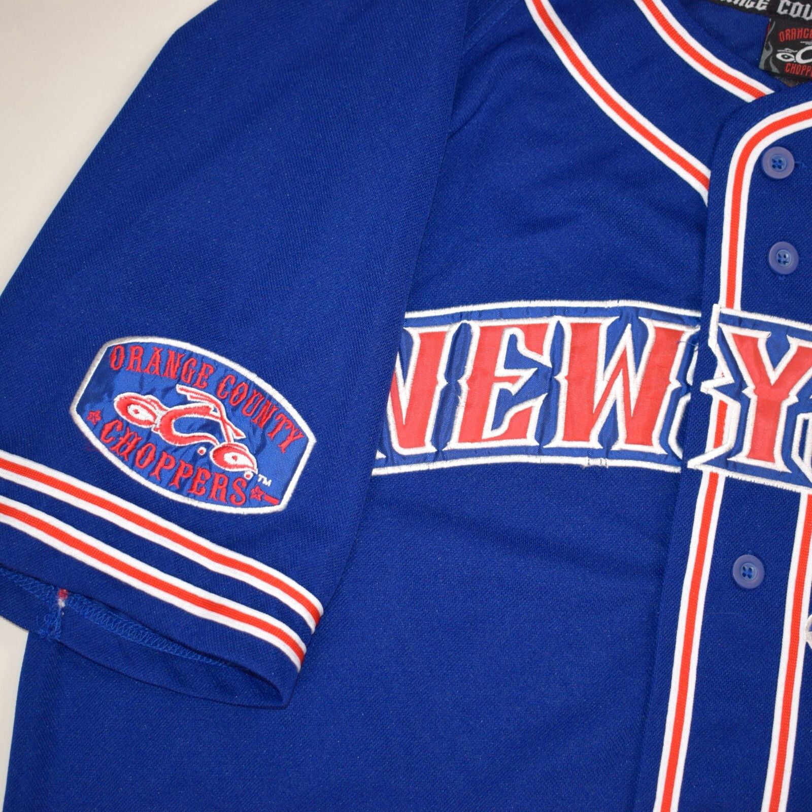 Harley Davidson × West Coast Choppers Vintage Orange County Choppers New York Baseball Jersey - XL Size US XL / EU 56 / 4 - 4 Thumbnail