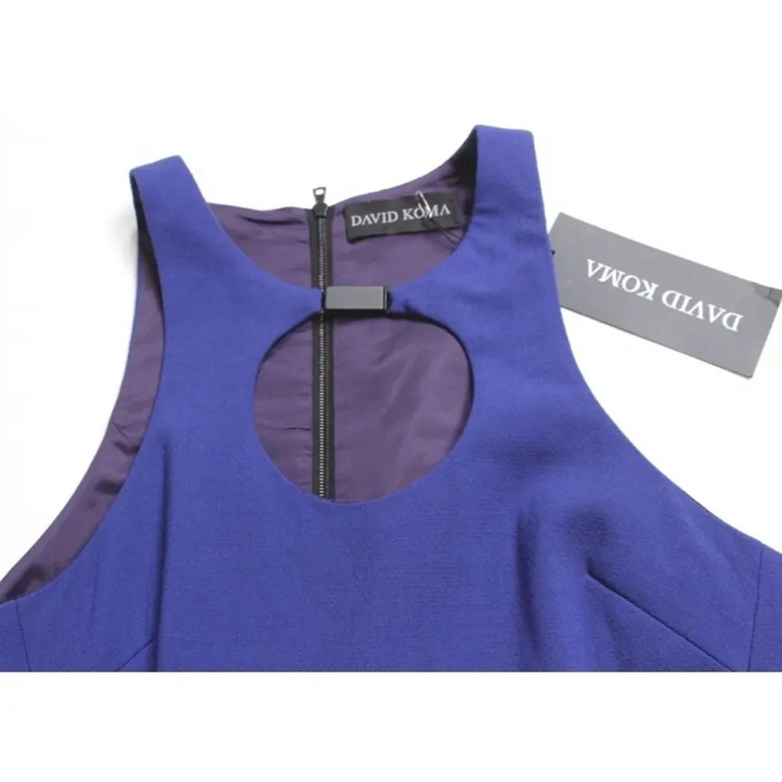 Other David Koma Blue Circle Cut Out Wool Dress UK 10 12 Size M / US 6-8 / IT 42-44 - 3 Thumbnail