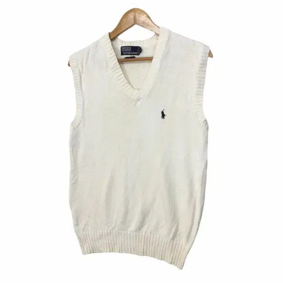 Polo Ralph Lauren Vtg 90' POLO RALPH LAUREN Small Pony Knitwear Sweater Tank Size US L / EU 52-54 / 3 - 4 Thumbnail