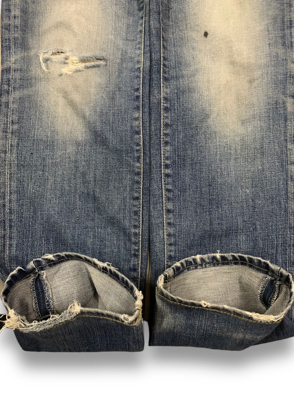 KMRii Vintage Japanese Brand Blue Washed Splatter Distressed Jeans Size US 32 / EU 48 - 10 Thumbnail