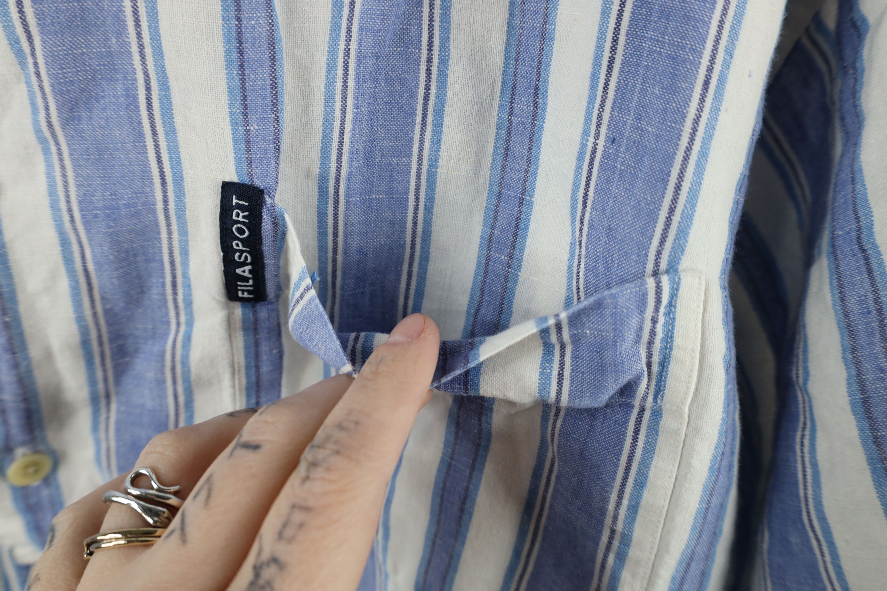 Fila × Vintage Vintage 90s Fila Sport Striped Short Sleeve Button Shirt Size US XL / EU 56 / 4 - 5 Thumbnail