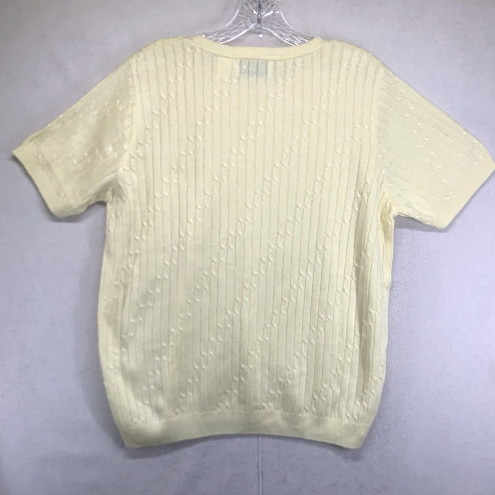 Vintage VINTAGE Alfred Dunner Knit Sweater Shirt Women's S Yellow Cable Knit 80s Cottage Core All Seasons Size S / US 4 / IT 40 - 2 Thumbnail