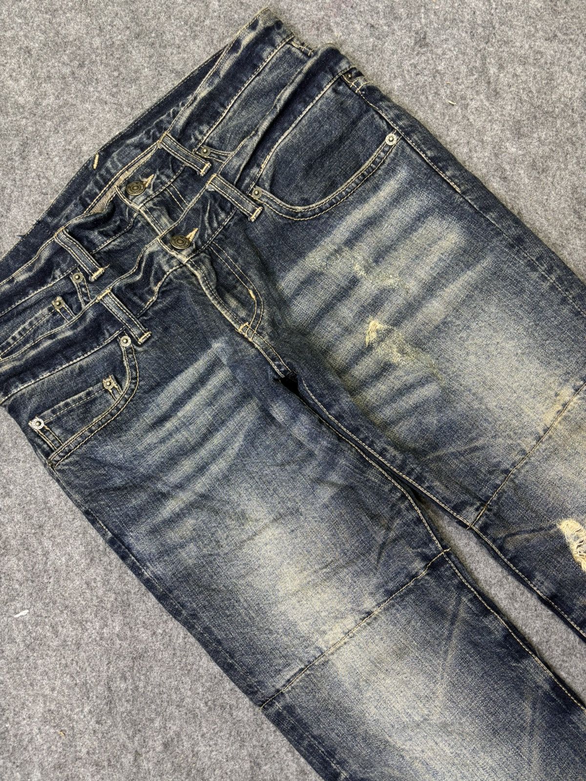 PPFM PPFM Double Waist Rust Wash Distressed Denim F778 Size US 32 / EU 48 - 8 Thumbnail