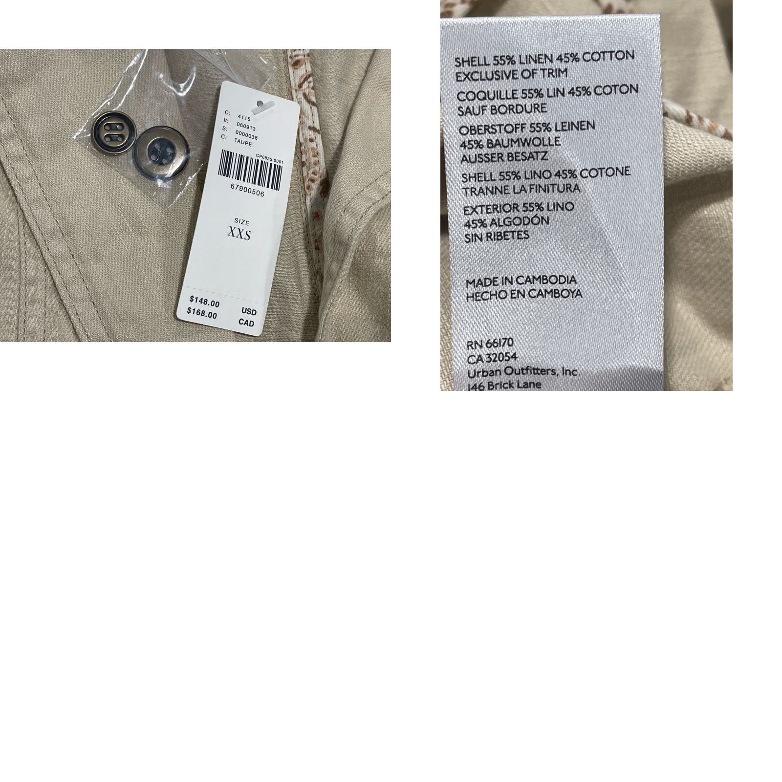 Vintage Anthropologie Pilcro Women's 2XS Linen Blend Summer Blazer Cream NWT Size XXS / US 00 / IT 34 - 8 Thumbnail