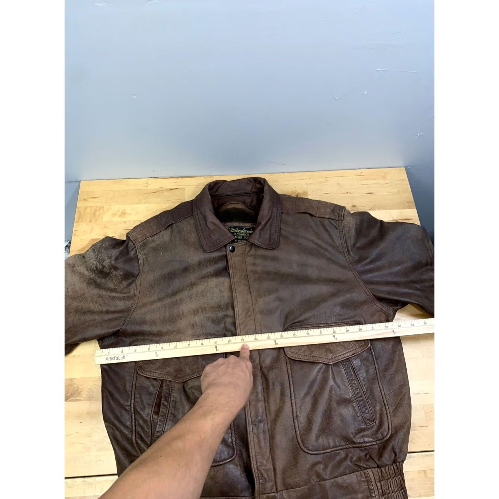 Vintage VINTAGE Mikes Arcade Leather Bomber Jacket Men M Brown Lined Zip Distress Size US M / EU 48-50 / 2 - 7 Thumbnail