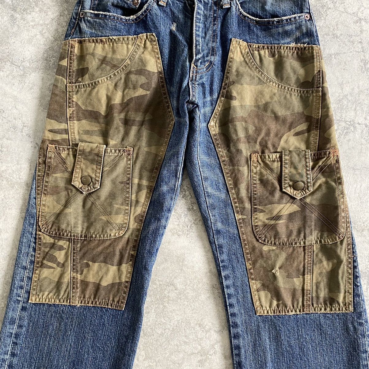 Kiminori Morishita 1990’s Tete Homme Hybrid Camo Double Knee Jeans Size US 29 - 4 Thumbnail