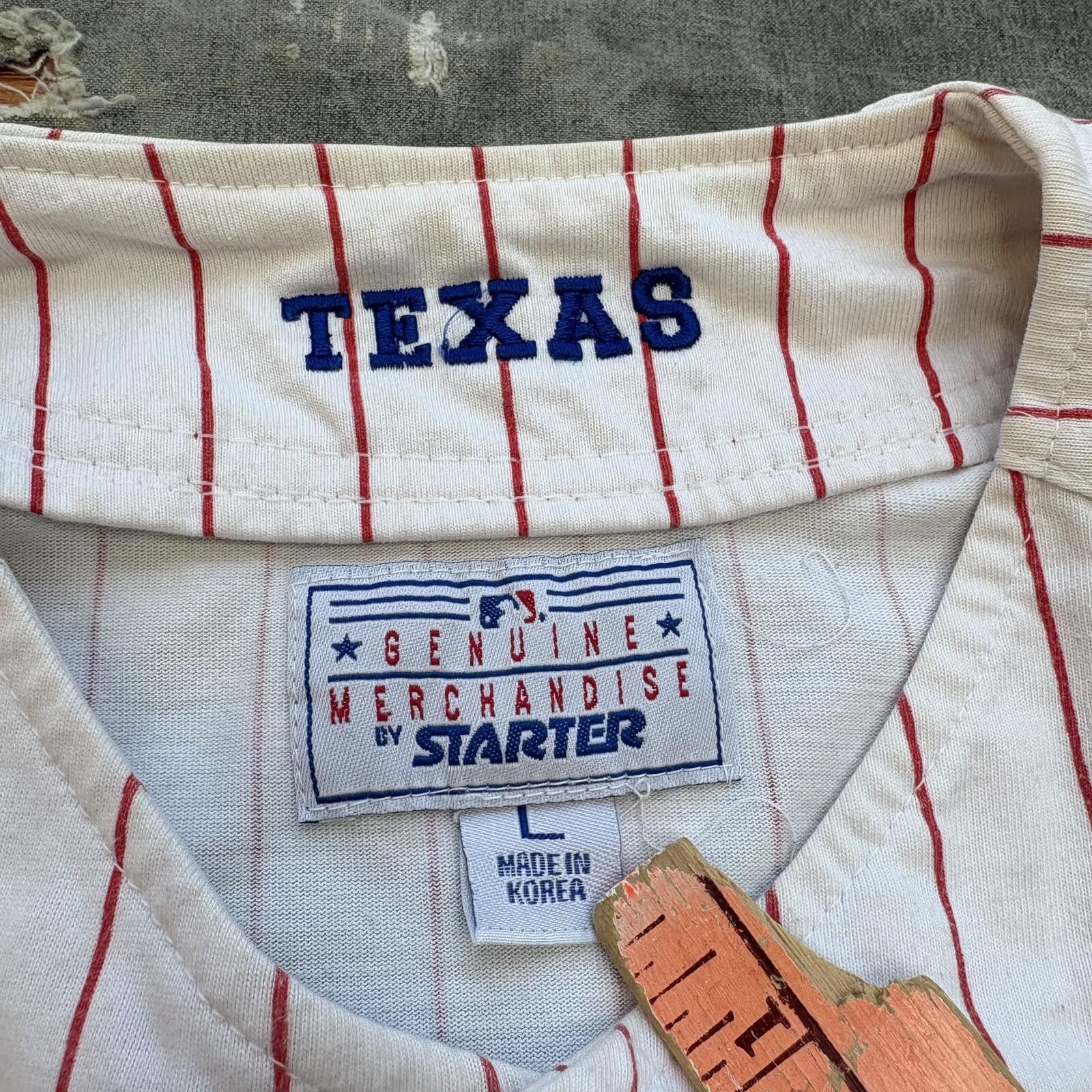 Starter Vintage 90s Starter Texas Rangers Pinstripe Baseball Jersey Size US L / EU 52-54 / 3 - 3 Thumbnail