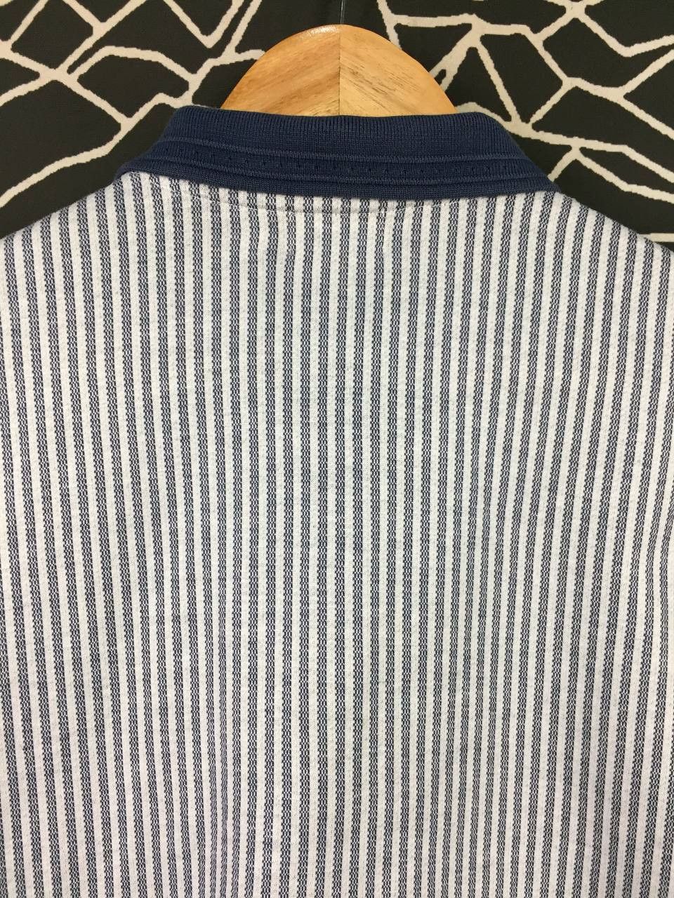 Lanvin Vtg Lanvin Classique Striped Quarter-Zip Polo Shirt Size US M / EU 48-50 / 2 - 5 Thumbnail
