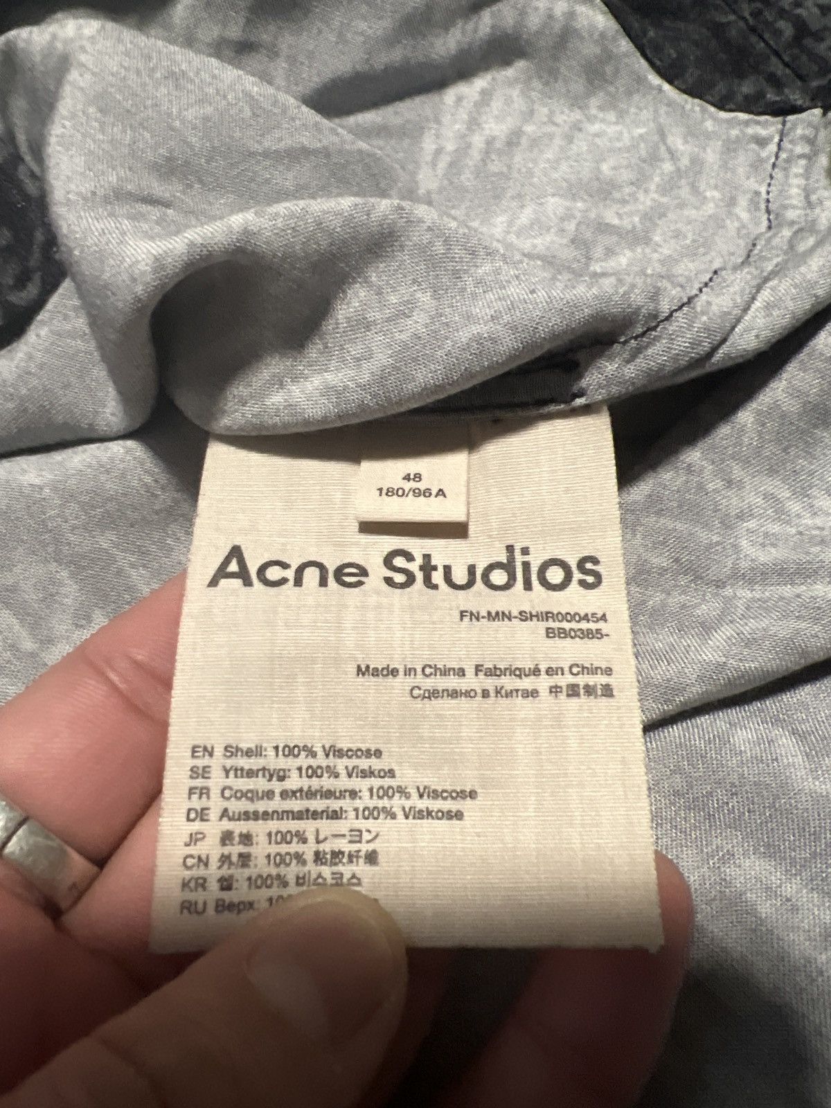 Acne Studios Acne Studios All Over Print Long Sleeve Button Up Size M Size US M / EU 48-50 / 2 - 6 Thumbnail