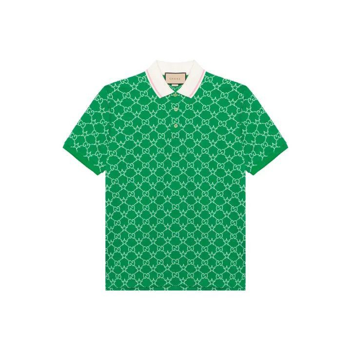 Gucci Gucci Gucci Green Embroidered Letter Pattern Polo Shirt -2 Size US L / EU 52-54 / 3 - 1 Thumbnail