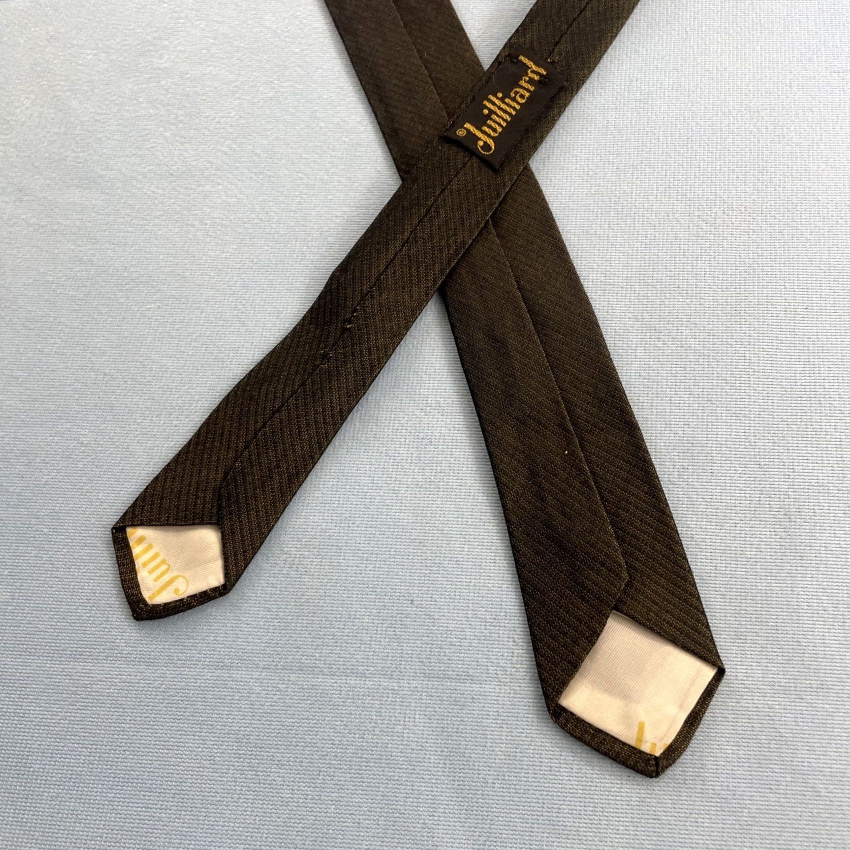MCM VTG Julliard Skinny Tie MCM Woven Silk Slim Necktie Dark Gray Green 1.6x55 Charcoal Green, Vintage, Designer, Mens, One Size, Silk, Necktie Size ONE SIZE - 5 Thumbnail