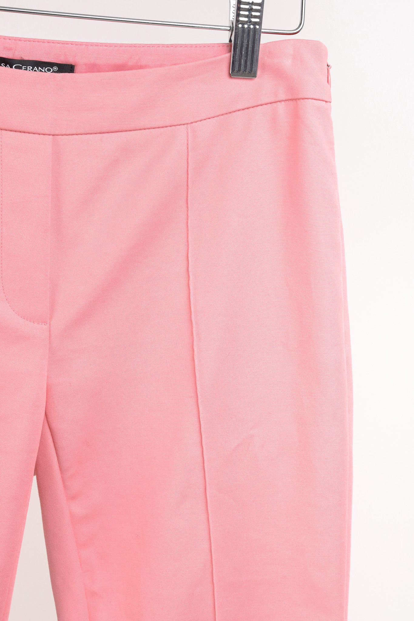 Luisa Cerano Luisa Cerano Pink Cotton Cropped Trousers Size 27" / US 4 / IT 40 - 5 Thumbnail