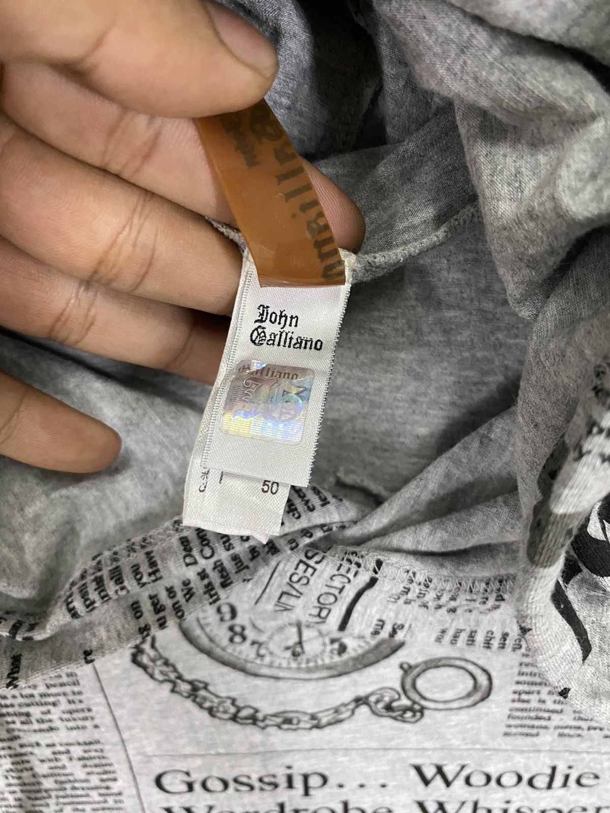 Designer SUPERARESs05 John galliano newspaper hoodie very rare design Size US M / EU 48-50 / 2 - 7 Thumbnail