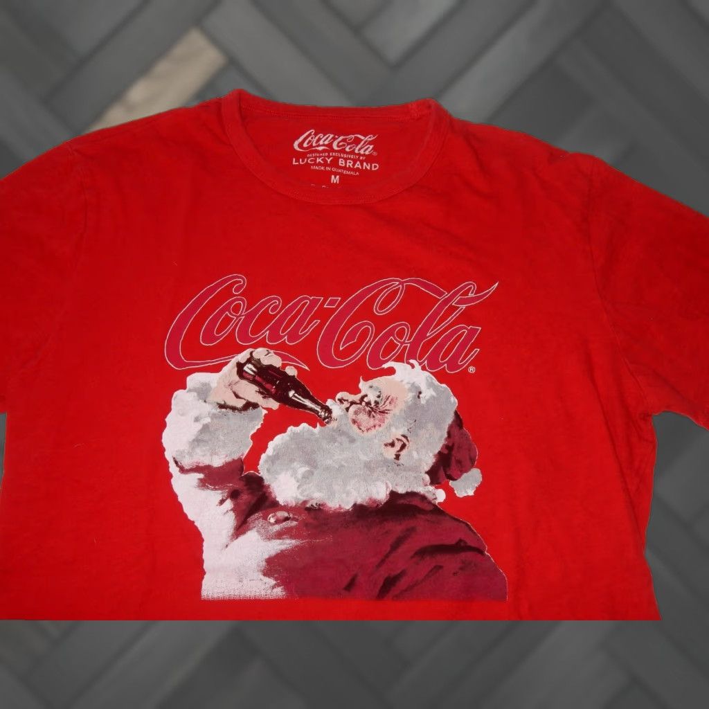 Lucky Brand Lucky Brand Men's T-Shirt Size M Red Coca-Cola Santa Claus Graphic Print Short Sleeve Size US M / EU 48-50 / 2 - 1 Thumbnail