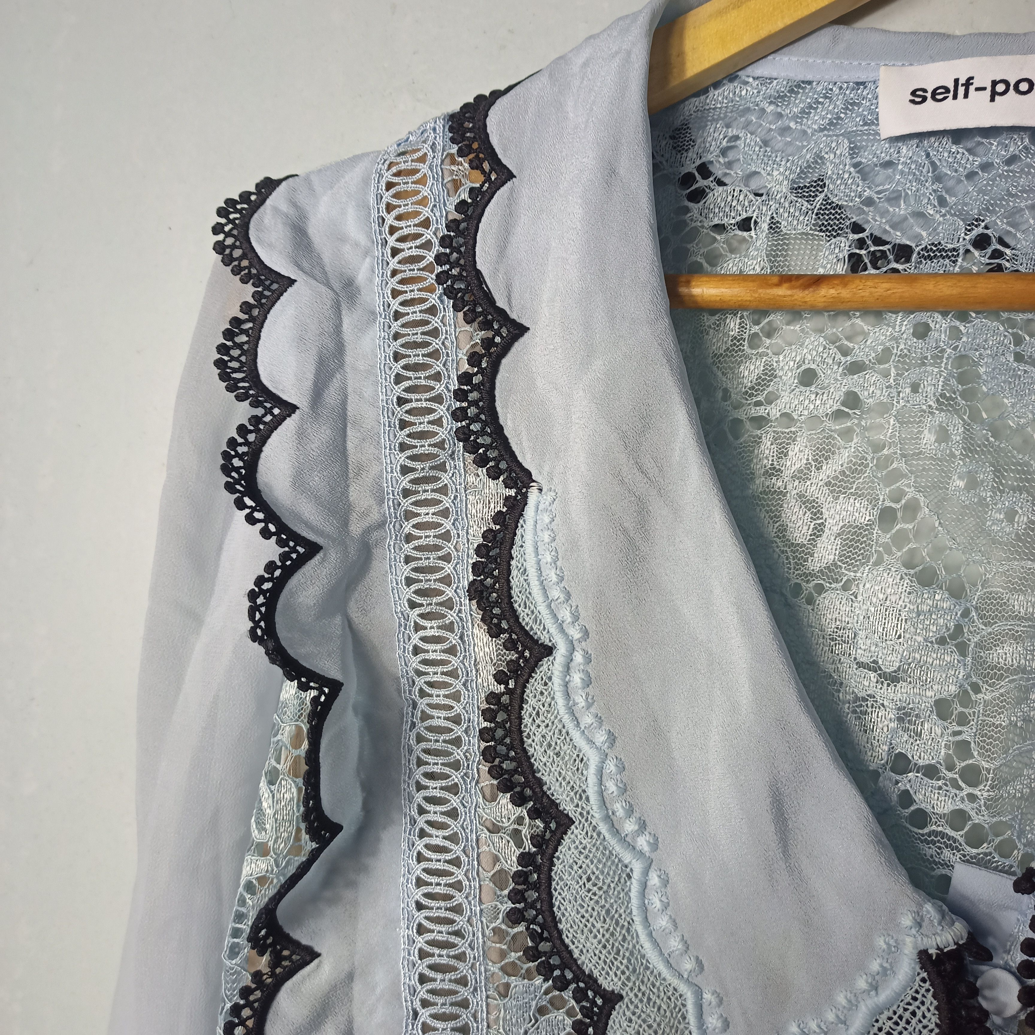 Self-portrait cord lace collar bow
