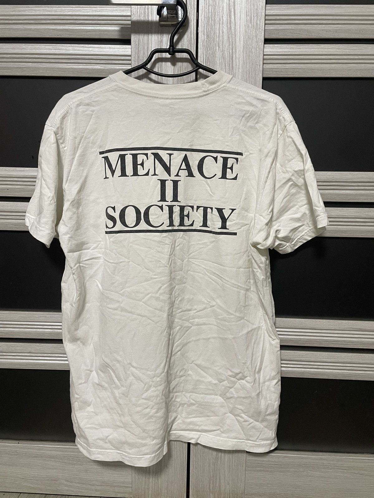 SUPREME MENACE 2 SOCIETY TEE SHIRT XL WHITE RARE NEW with