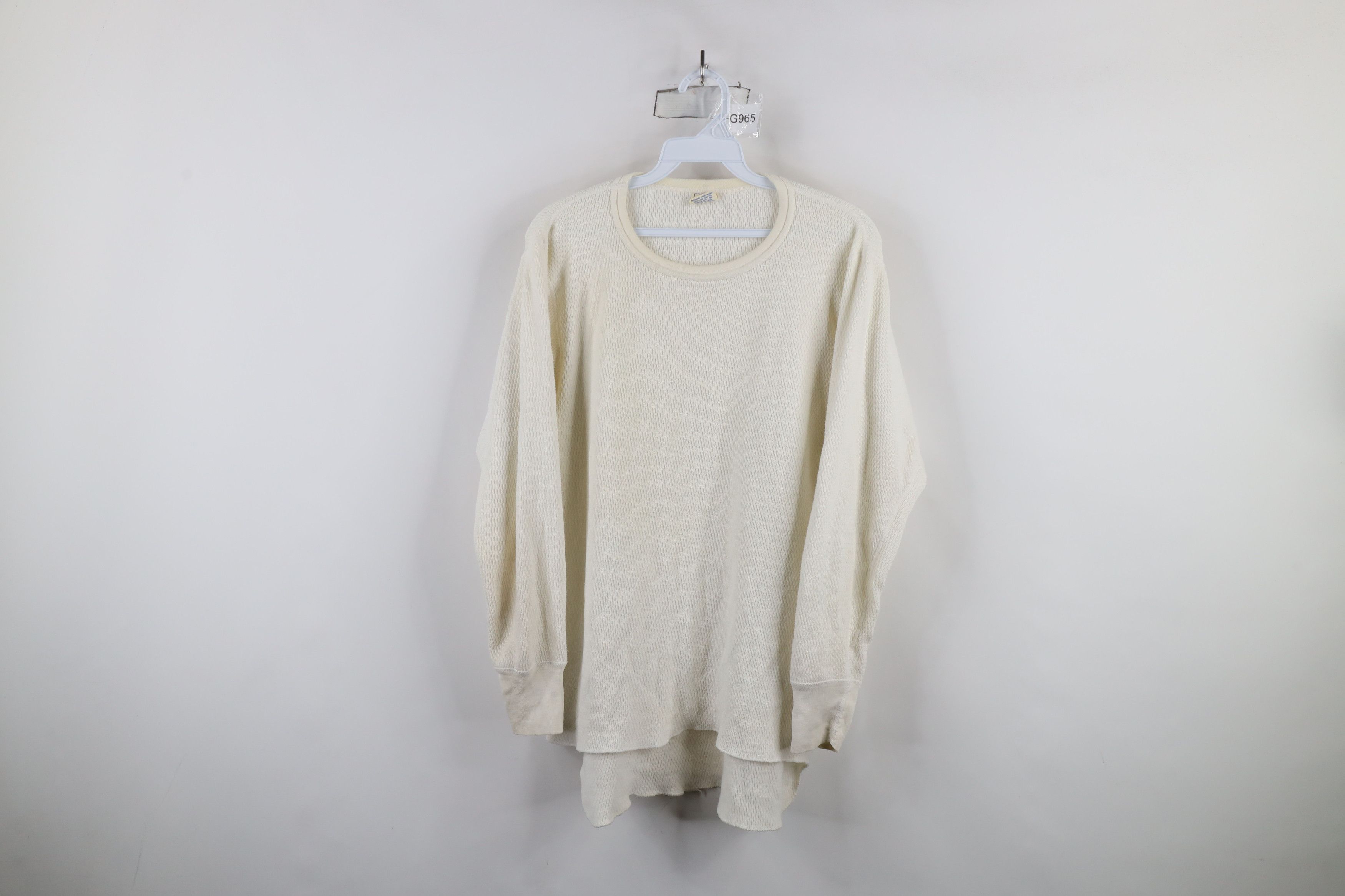 Vintage Vintage 70s Streetwear Waffle Knit Long Sleeve T-Shirt USA Size US XL / EU 56 / 4 - 1 Thumbnail