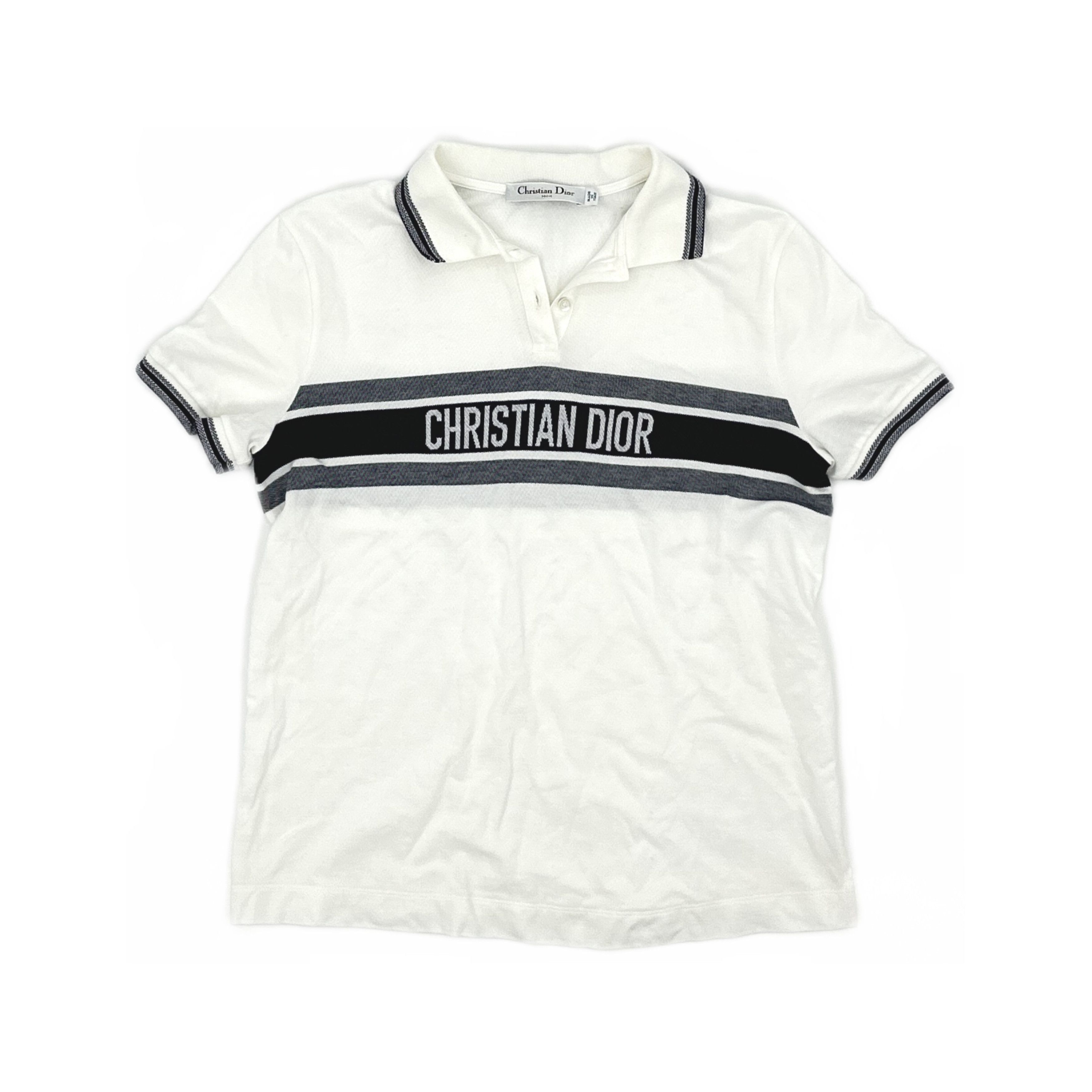 Dior Dior Striped Logo Embroidery Polo Shirt M Size M / US 6-8 / IT 42-44 - 1 Thumbnail