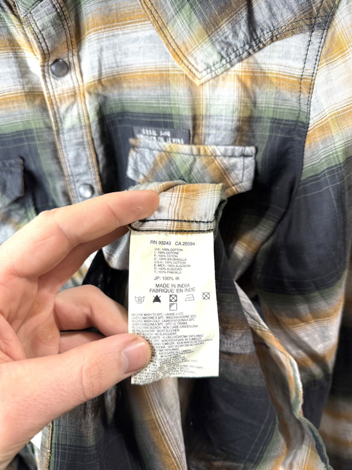Diesel Vintage Diesel Cowboy Style Plaid Checkered Shirt Buttons Up Size XL / US 12-14 / IT 48-50 - 6 Thumbnail