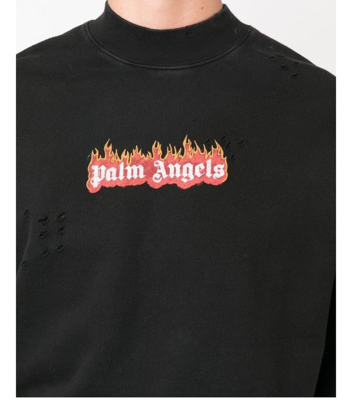 Palm Angels Burning Logo-print distressed sweatshirt Size US L / EU 52-54 / 3 - 2 Thumbnail