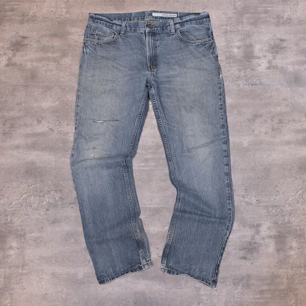 DKNY Y2K 2000s DKNY Jeans Baggy Fit Distressed Denim Pant's Size US 38 / EU 54 - 2 Thumbnail