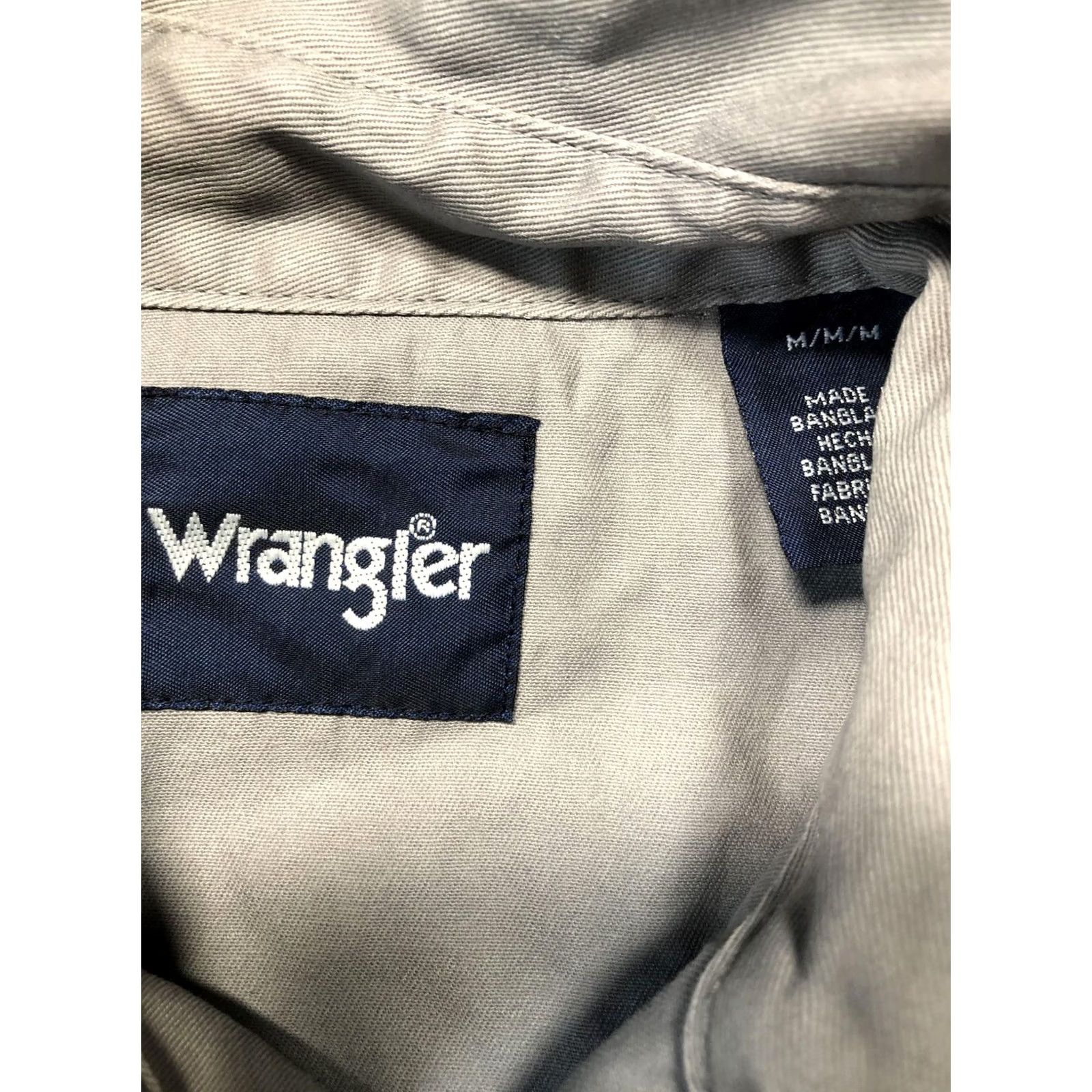 Wrangler VINTAGE Wrangler Shirt Mens Medium Gray Twill Western Pearl Snap Long Sleeve Casual Size US M / EU 48-50 / 2 - 7 Thumbnail