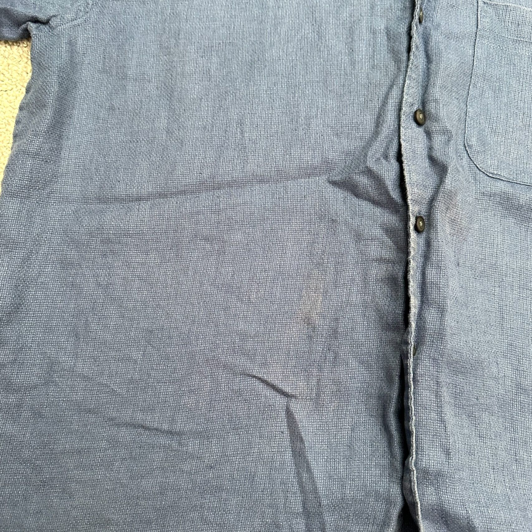 Vintage Breakwater Casual Button-Up Shirt Men's Medium Blue Short Sleeve Linen Pocket Lightweight Size US M / EU 48-50 / 2 - 5 Thumbnail