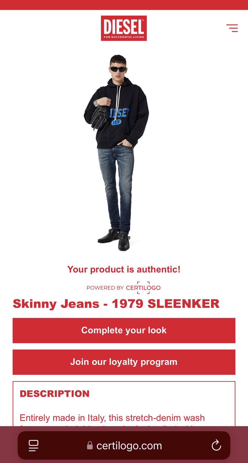 Diesel DIESEL 1979 Sleenker Jeans Skinny Faded Blue Mens 34 x 32 Size US 34 / EU 50 - 23 Thumbnail