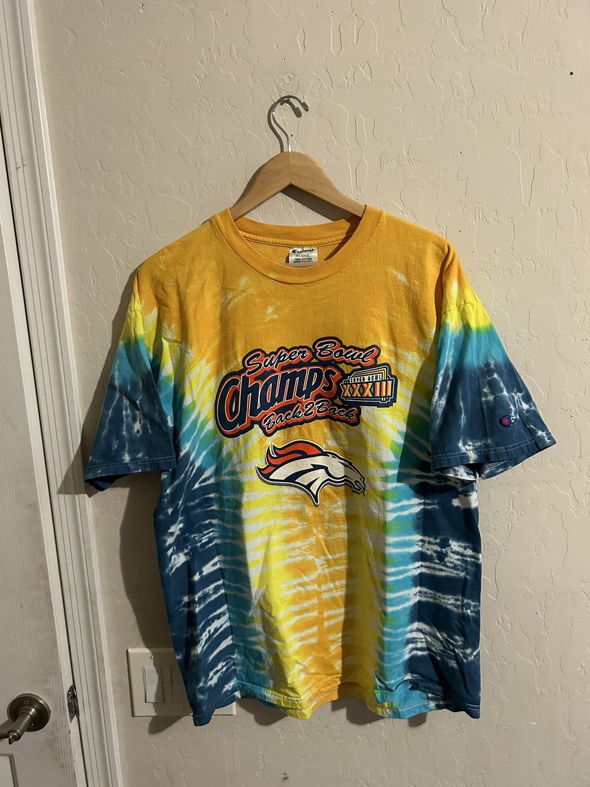 Champion × NFL × Vintage Vintage Denver Broncos Tie Dye Champion Tee Size US XL / EU 56 / 4 - 6 Thumbnail