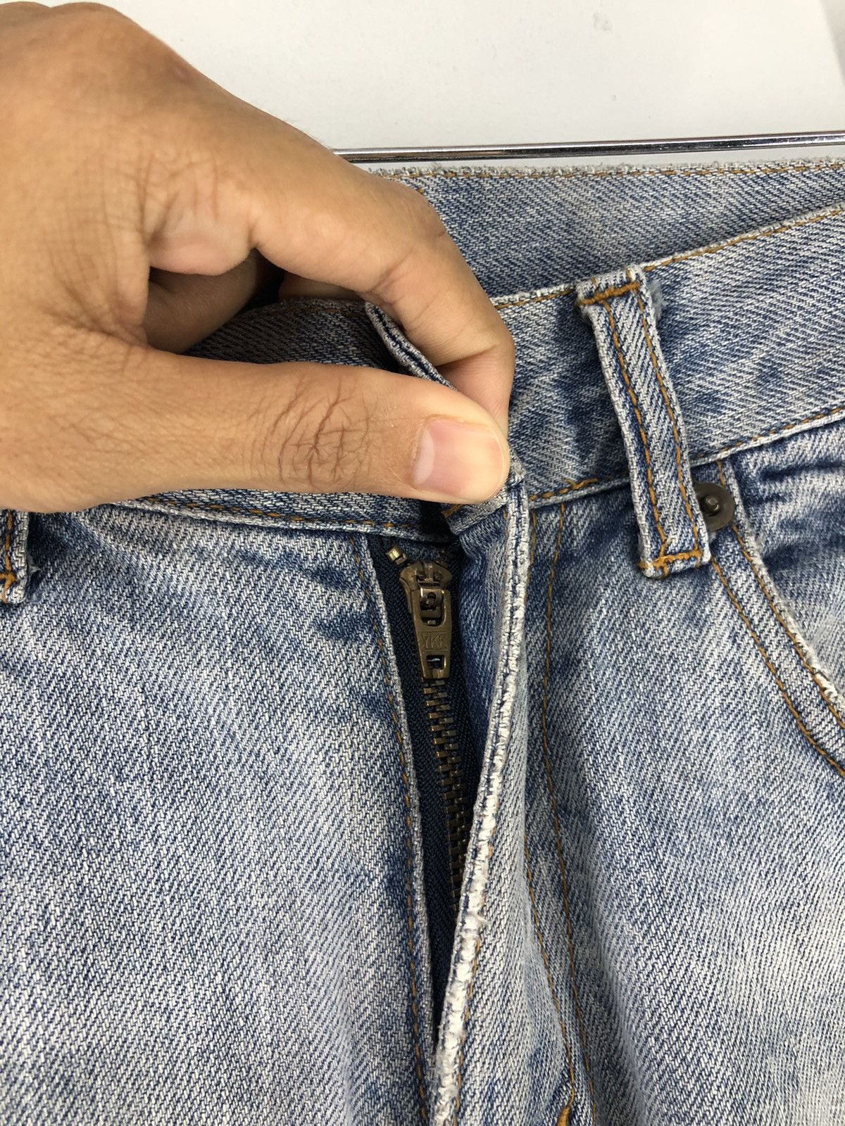 Japanese Brand Vintage Union Station Distressed Light Wash Jeans Size US 30 / EU 46 - 9 Thumbnail