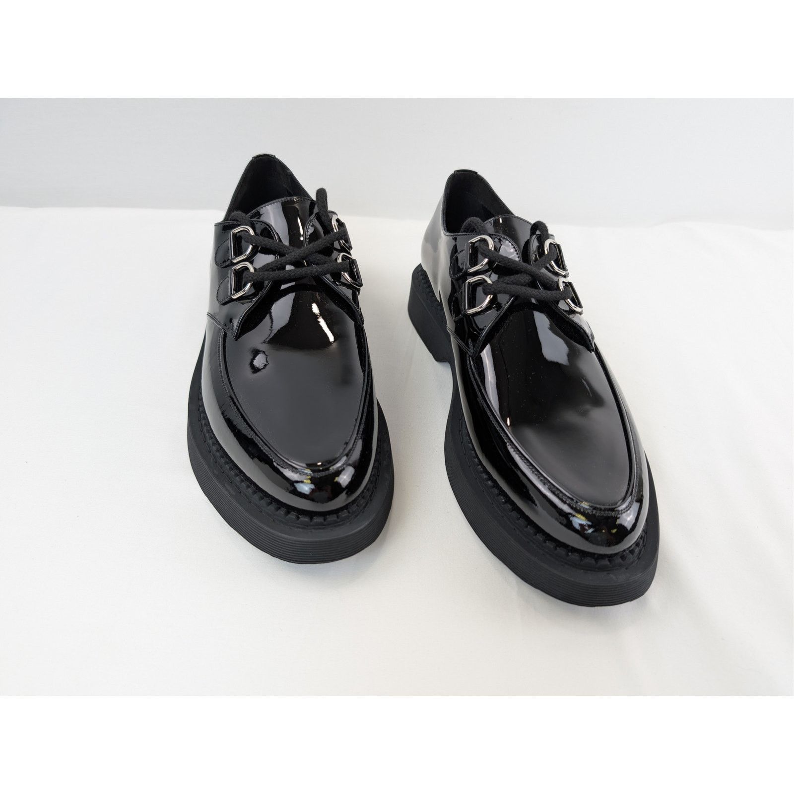 Saint Laurent Paris o1rshd1 Shiny Patent Leather Teddy Derby Shoes Boots Black Size US 12 / EU 45 - 7 Thumbnail