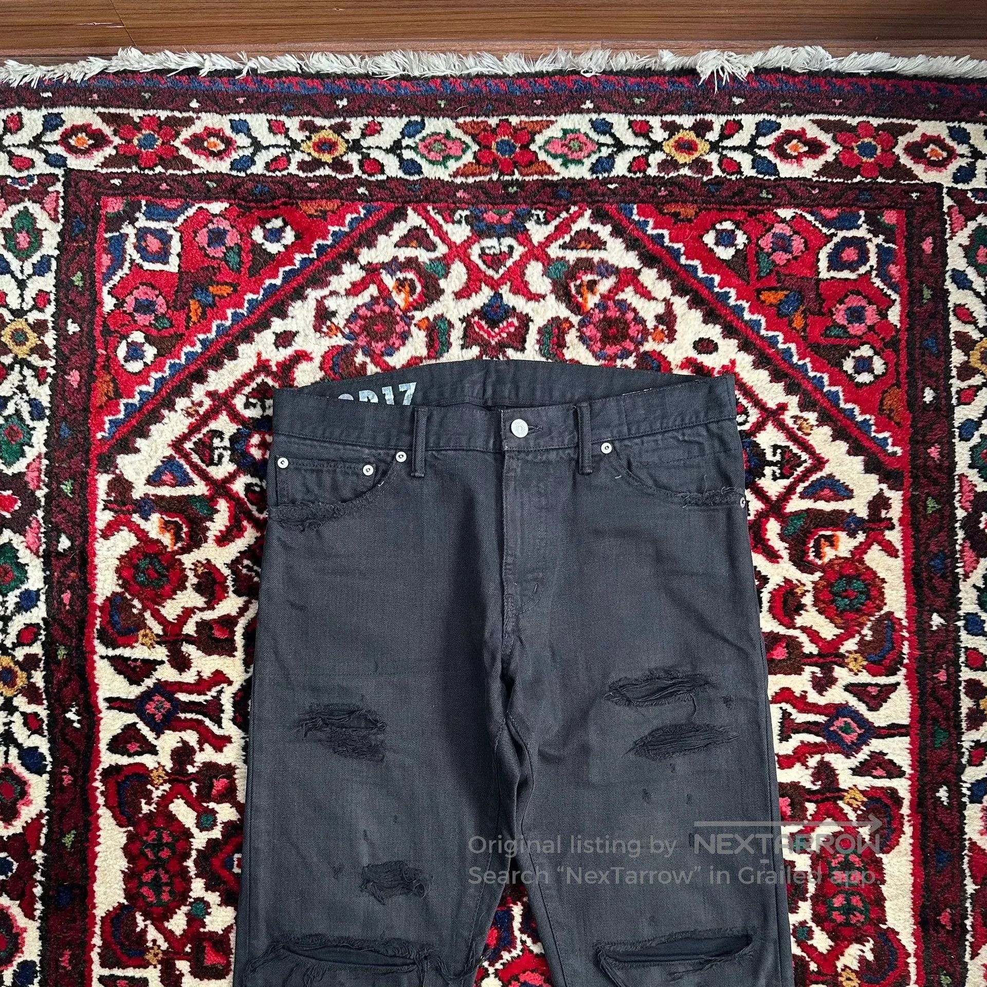 Visvim visvim black distressed denim pants size W34L3. Size US 34 / EU 50 - 3 Thumbnail