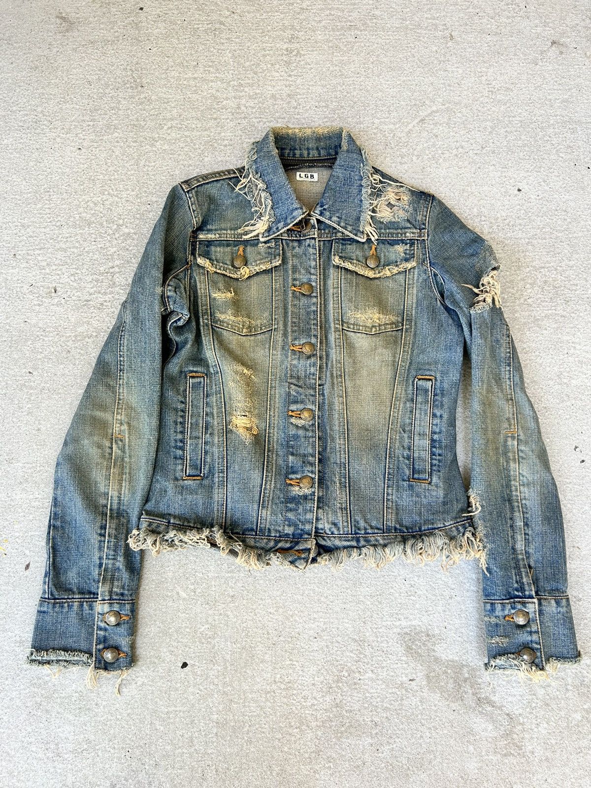 Le Grande Bleu (L.G.B.) LGB Distressed Denim Jacket | Grailed