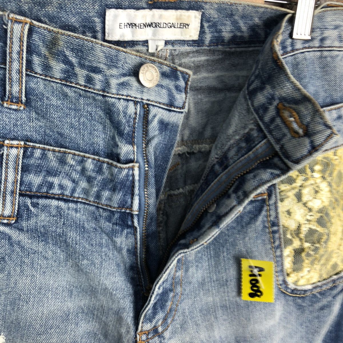 Japanese Brand Ehypen World Gallery double waist Blue Denim Pants #A1008 Size US 30 / EU 46 - 14 Thumbnail