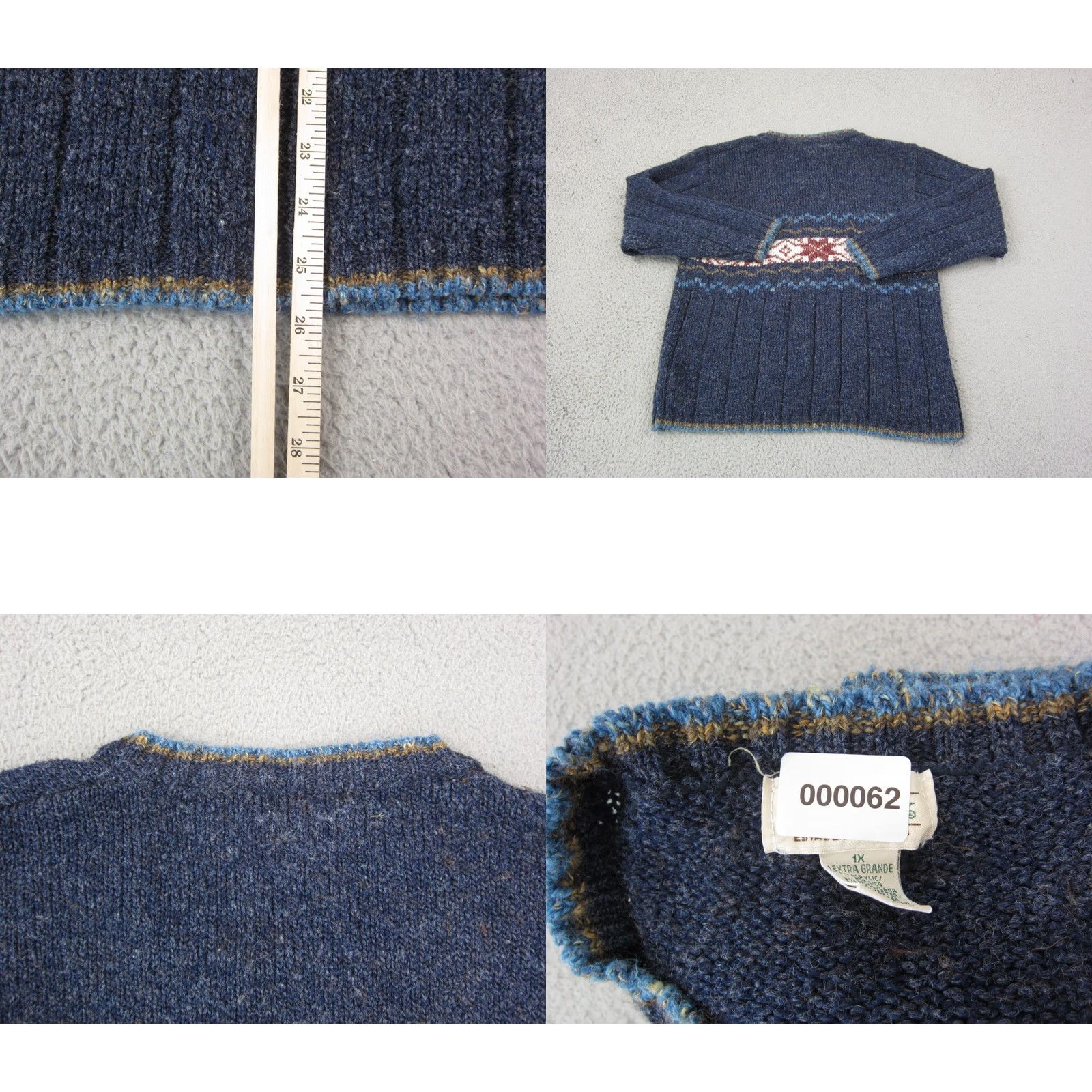 Vintage Vintage St. Johns Bay Sweater Womens 1X Blue Acrylic Wool Fair Isle 80s Knit Swing 80s Holiday Mens Women Boys Girls Size XL / US 12-14 / IT 48-50 - 8 Thumbnail
