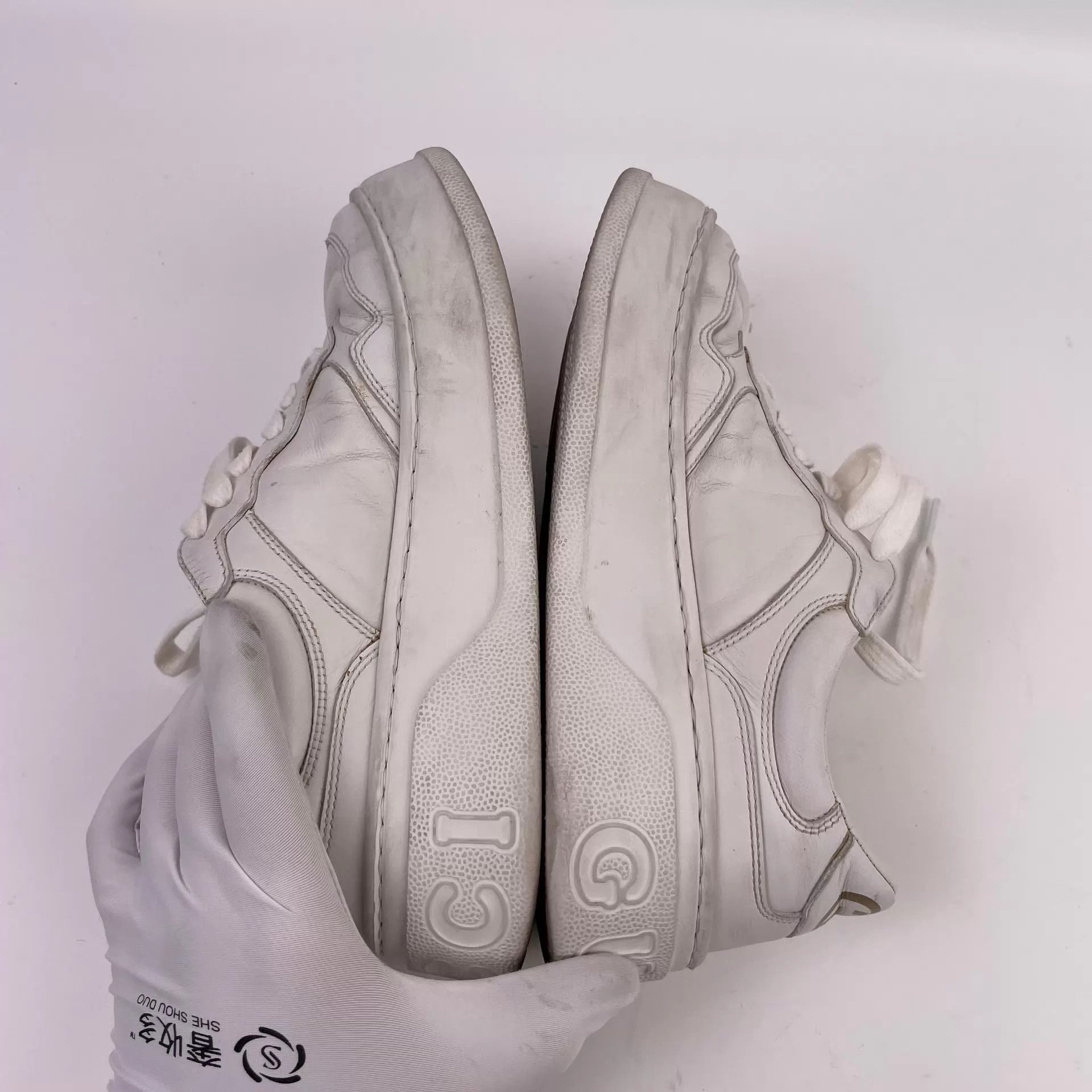 Gucci Gucci White Leather Low-Top Sneaker 37 260511LZG3H13 Size US 6.5 / IT 36.5 - 9 Thumbnail