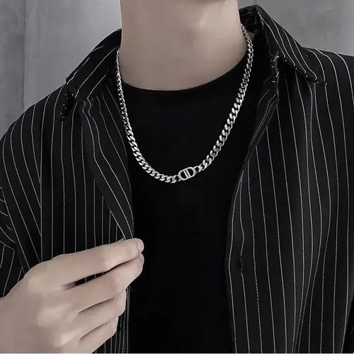 Jewelry Men's Silver Choker Chain Necklace Size ONE SIZE - 8 Thumbnail