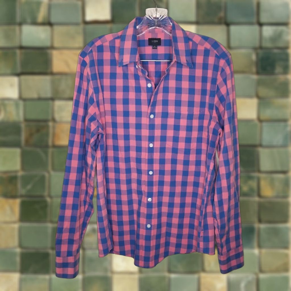 J.Crew J.CREW Shirt Mens Slim Long Sleeve Button-Up Multicolor Pink Blue Size M Size US M / EU 48-50 / 2 - 1 Thumbnail