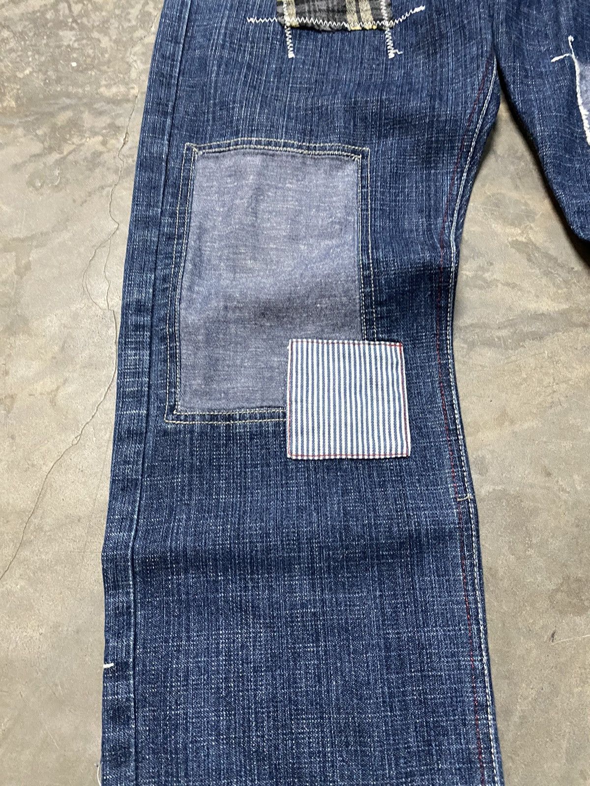 Hysteric Glamour × Japanese Brand × Tornado Mart Baggy Jeans Bandana Denim Patch Work Rockabilly Size US 31 - 9 Thumbnail
