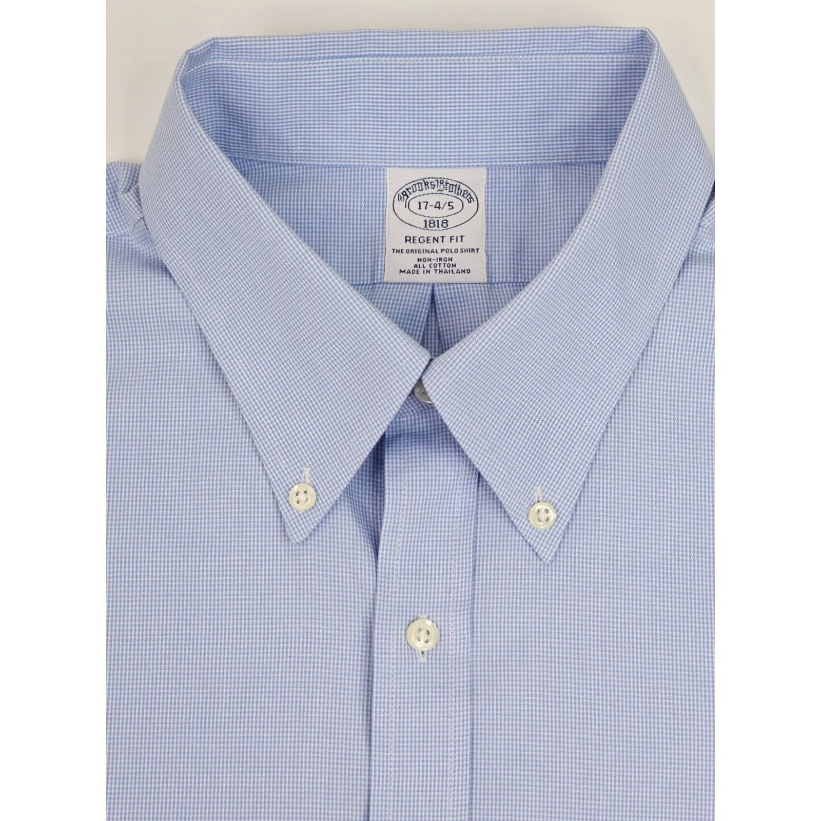 Brooks Brothers Brooks Brothers 1818 Regent Original Polo Shirt Men XL Blue Houndstooth Button-Up Size US XL / EU 56 / 4 - 3 Thumbnail