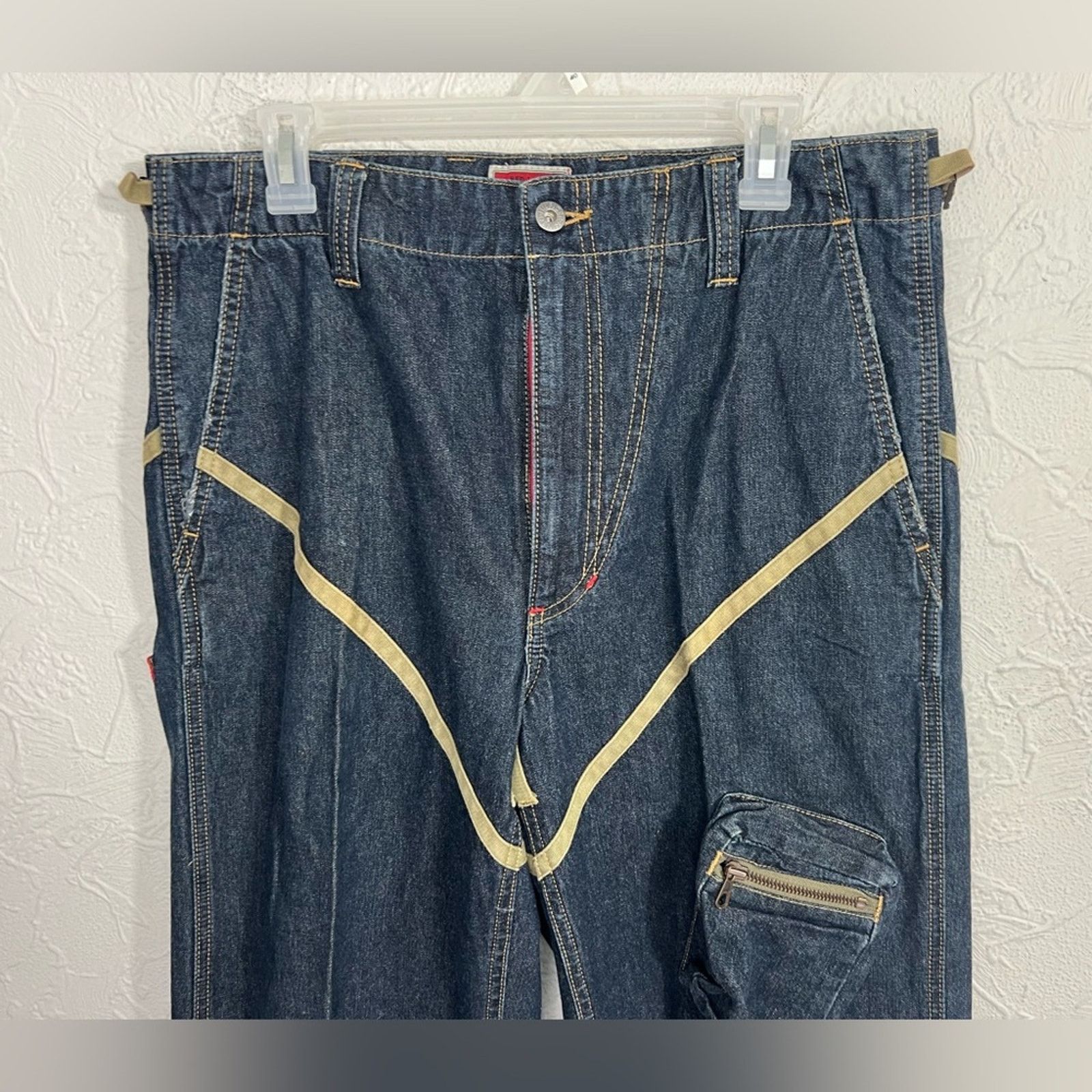 Tommy Hilfiger VTG Tommy Hilfiger "Red Label" Y2K Skater 31x32 Baggy Jeans Size US 31 - 6 Thumbnail